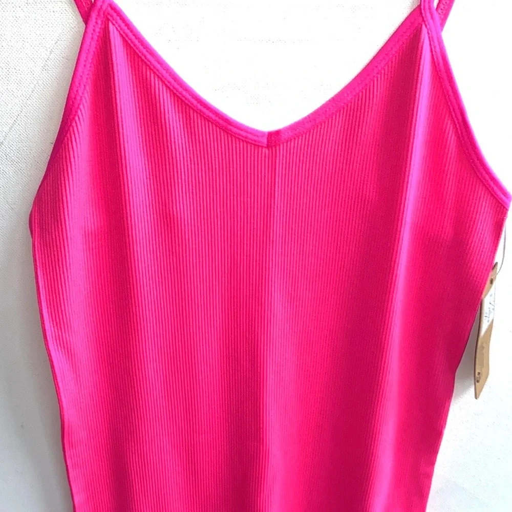 (A3) Odiva Neon Pink‎ Cami Jumpsuit/Bodysuit with side pockets, Size S/M, NWT - Picture 4 of 10